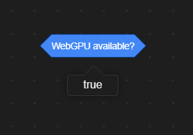 The webgpu available block returning true